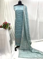 Shimmer Silk Sky Blue Party Wear Hand Work Salwaar Suit